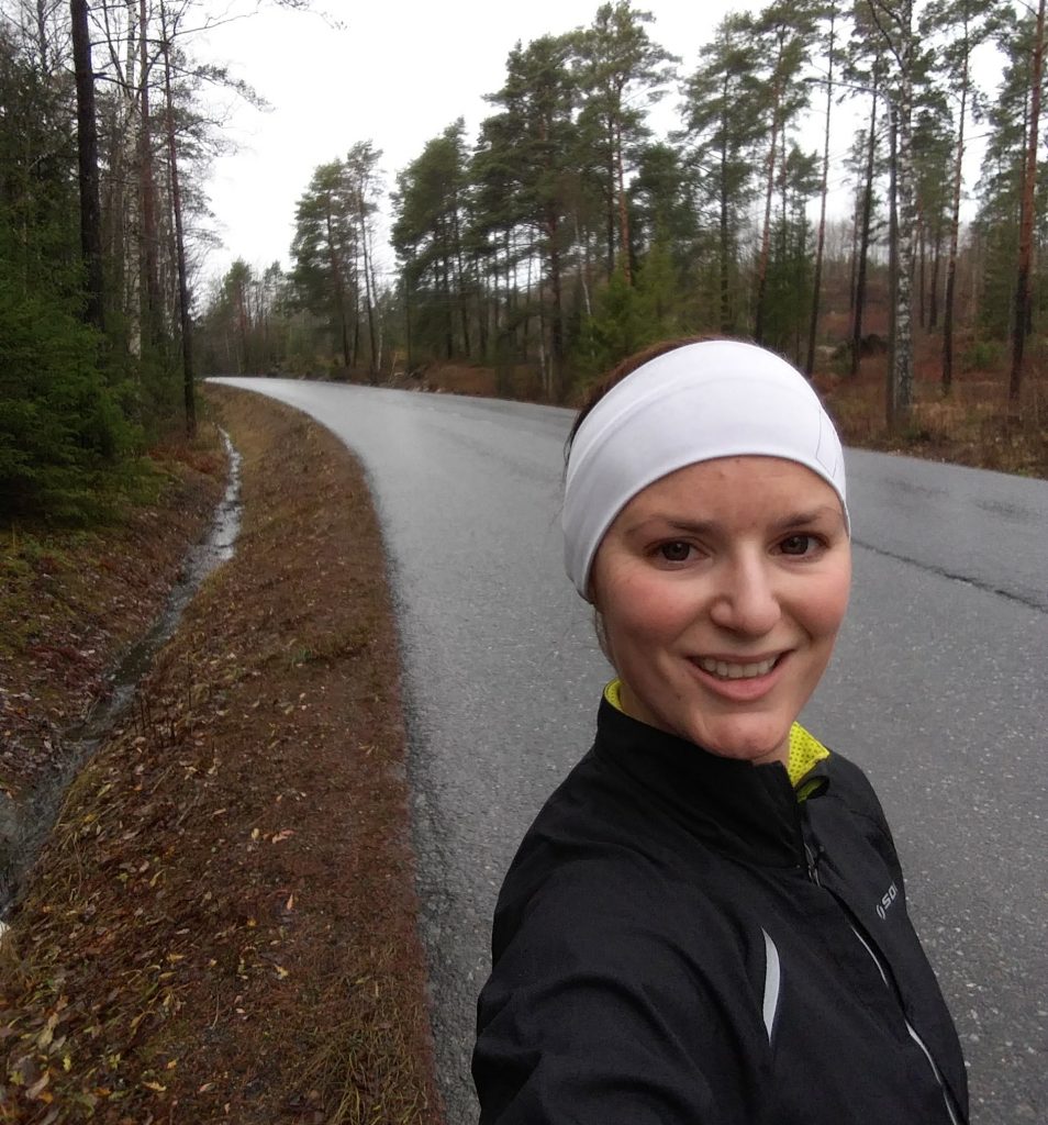 löpning i regn och rusk